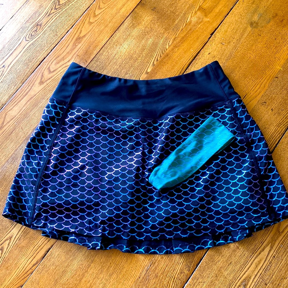Crowned athletic mermaid Princess athletic skort running skirt